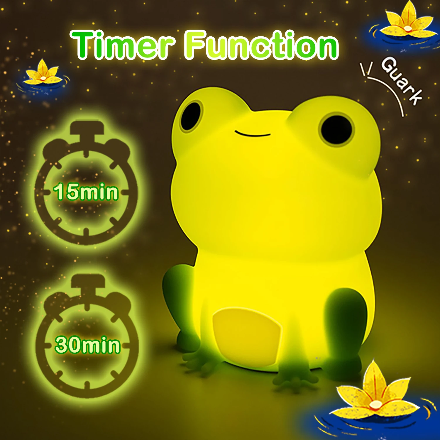 Cute Silicone Frog LED Night Light Touch Sensor Dimmable Timer USB Rechargeable Bedside Lamp For Children Baby Bedroom Decor