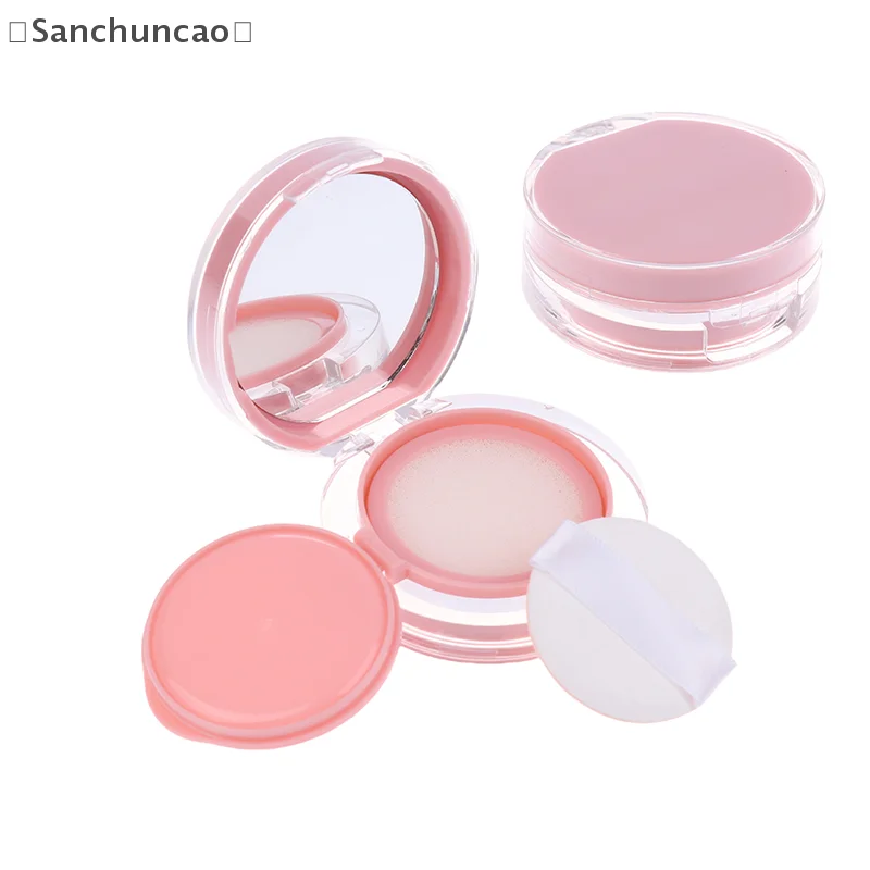 Roze Mini Luchtkussen Foundation DIY Box Lege Bladerdeegdoos Met Spiegel Voor BB Cream Cosmetische Container Make-up Case Huidverzorging