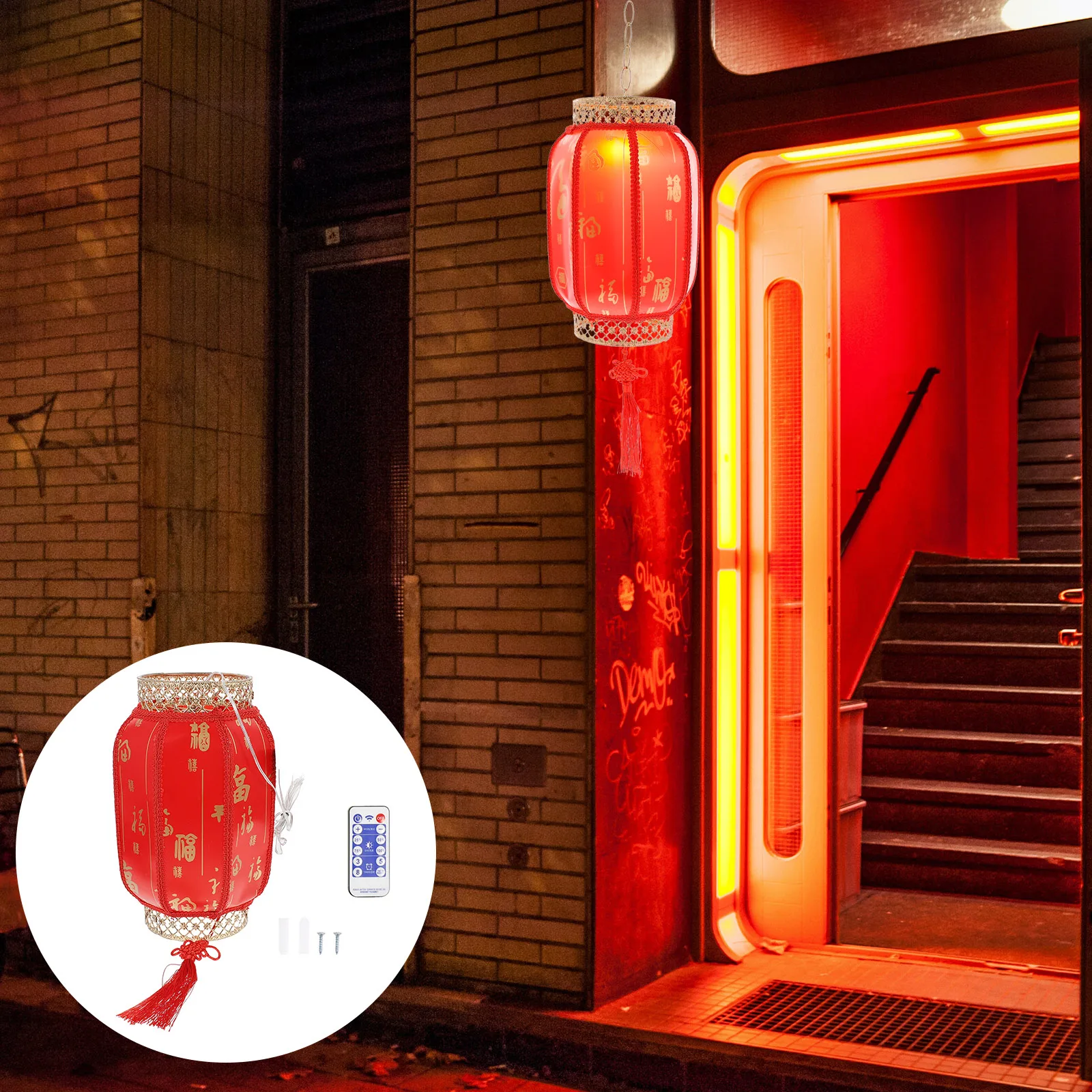 

Solar Red Decorative Solar Scene Hanging Decor Outdoor Light Decorative Light Garden Fence Scene Festival Lighting