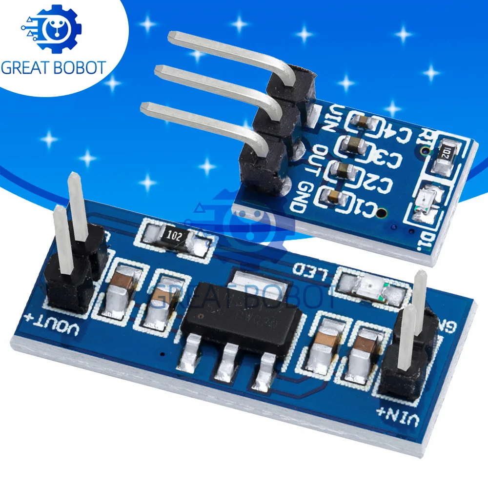 BS Premium Quality 5V to 3.3V DC - DC Step - Down Power Supply Buck Module with AMS1117 - 3.3 LDO, 800MA Output