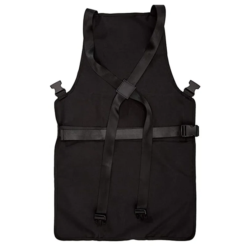 Waterproof Protective Apron with Zipper Pockets Work Uniform for Barber and Manicurist