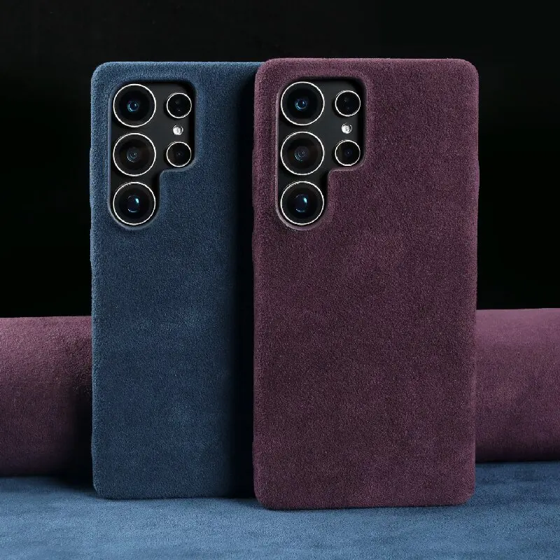 

For Samsung Galaxy S25 Ultra S24 S23 S21 for Magsafe Artificial Leather Suede Phone Cover Full Coverage Magnetic Case