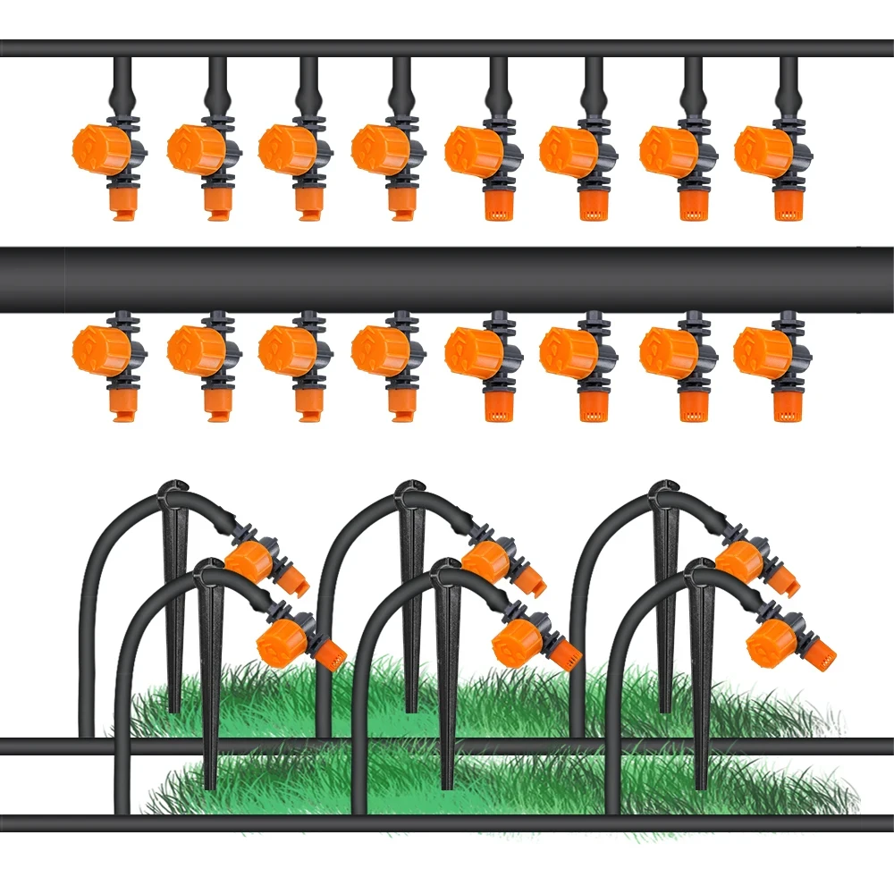 10 szt. 180 ° 360 ° 1/4 \'\'0-80L/h regulowany podlewanie ogrodu dysza do zraszacza Patio System nawadniania z mikrootworami w szklarni
