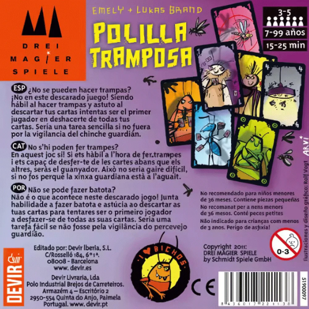 Polilla Tramposa Español Playing Card Game The Cheating Moth Spanish Board Game Juego Cartas Family Games For Party