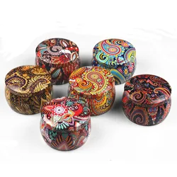 Mini Retro Floral Tin Can Lovely Mini Gift Jewelry Tin Box Cookie Candy Tea Storage Box Candy Gift Case Oil Soy DIYCandle Making