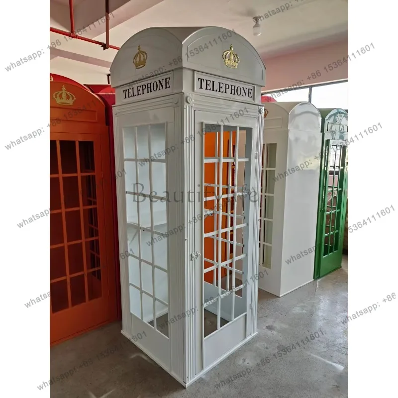 

Wedding Party Decoration Iron Old Replica Red Phone Booth in London, UK