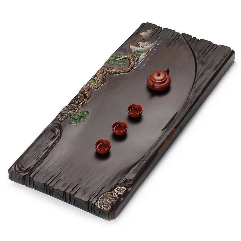 Gong Fu Wooden Tea Trays Serving Luxury Vintage Chinese Tea Trays Drainage Square Bandeja Para Cha Office Accessories