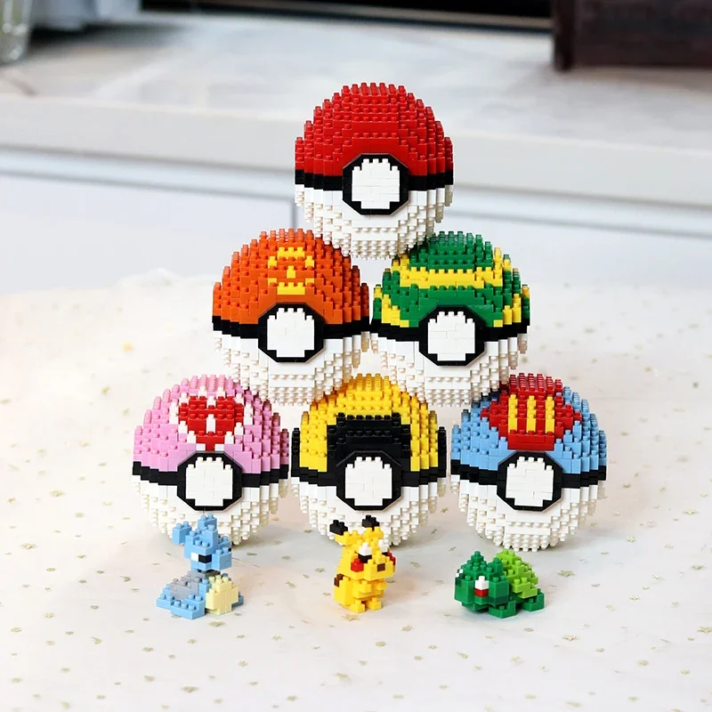 Pokemon Blocks Pokeball Small Particles Mini Building 357-452Pcs Assembled Pikachu Anime Figure Block Model Educational Toy Gift