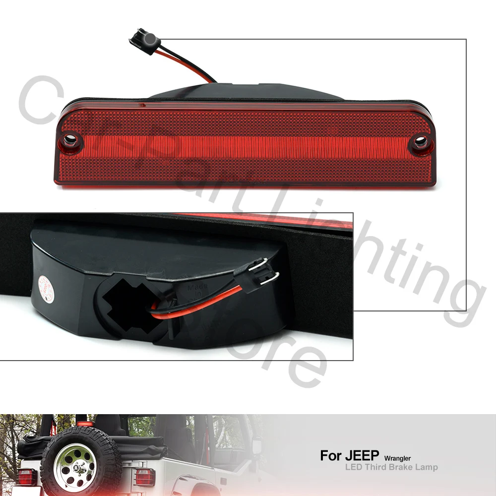 1 pc para 04-06 jeep wrangler ilimitado tj vermelho led de montagem alta terceira luz de freio 3rd lâmpada de parada traseira luzes de advertência da cauda