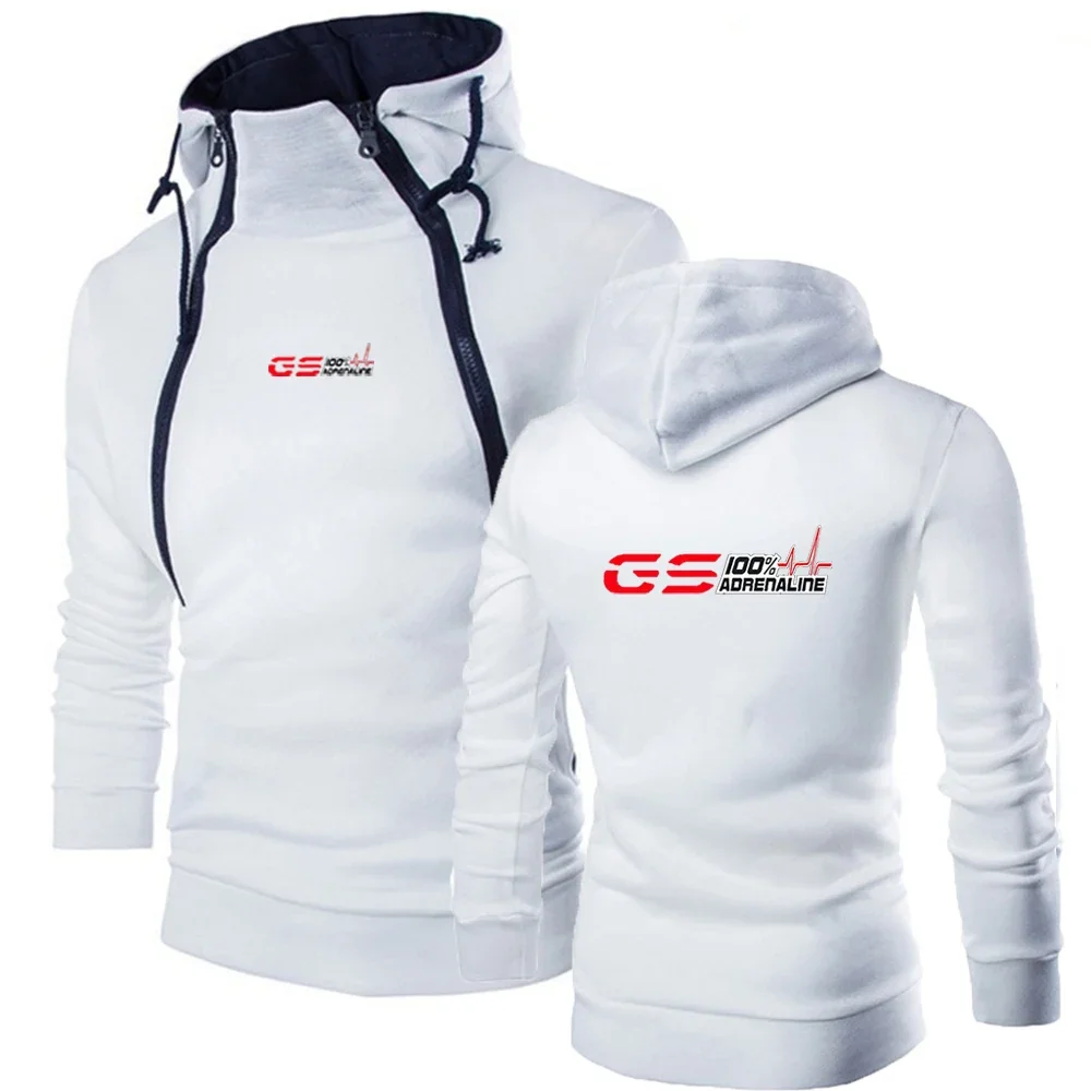 

2024 Spring Autumn GS Adrenaline Motorrad Biker Fan Logo Printed Streetwear Fashions Pullover Double Diagonal Zip Design Hoodies