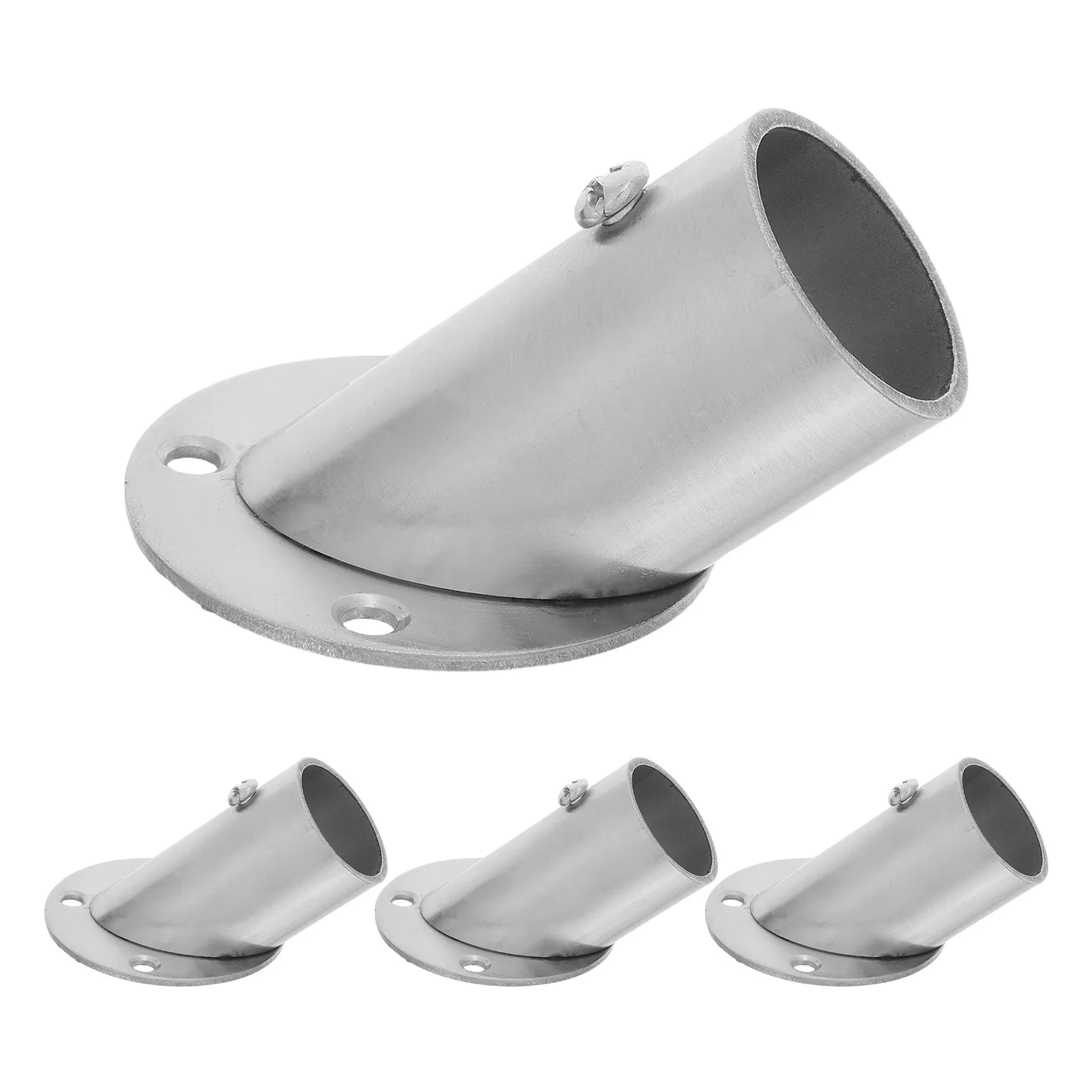 4Pcs Stainless Steel Closet Rod Bracket Heavy Duty 90-Degree Flange Mount for Wardrobe Rail Towel Curtain Rods Corner Wall