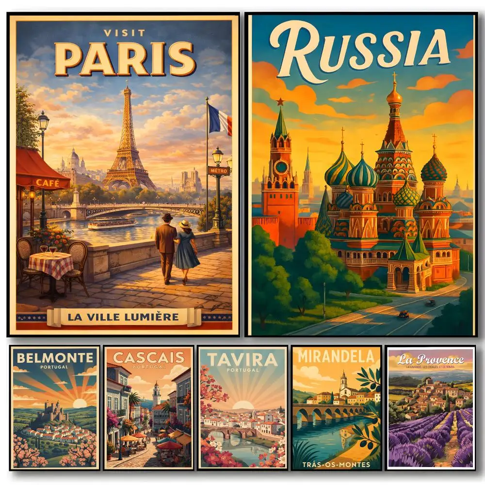 Landmark Saint Basil's Cathedral Poster Self-adhesive Art Waterproof Paper Sticker Coffee House Bar Room Wall Decor