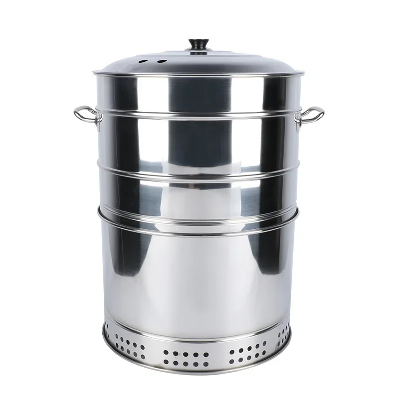 

Household chicken grill indoor, smokeless folding charcoal grill hanging grill, outdoor stainless steel grill, barbecue bucket