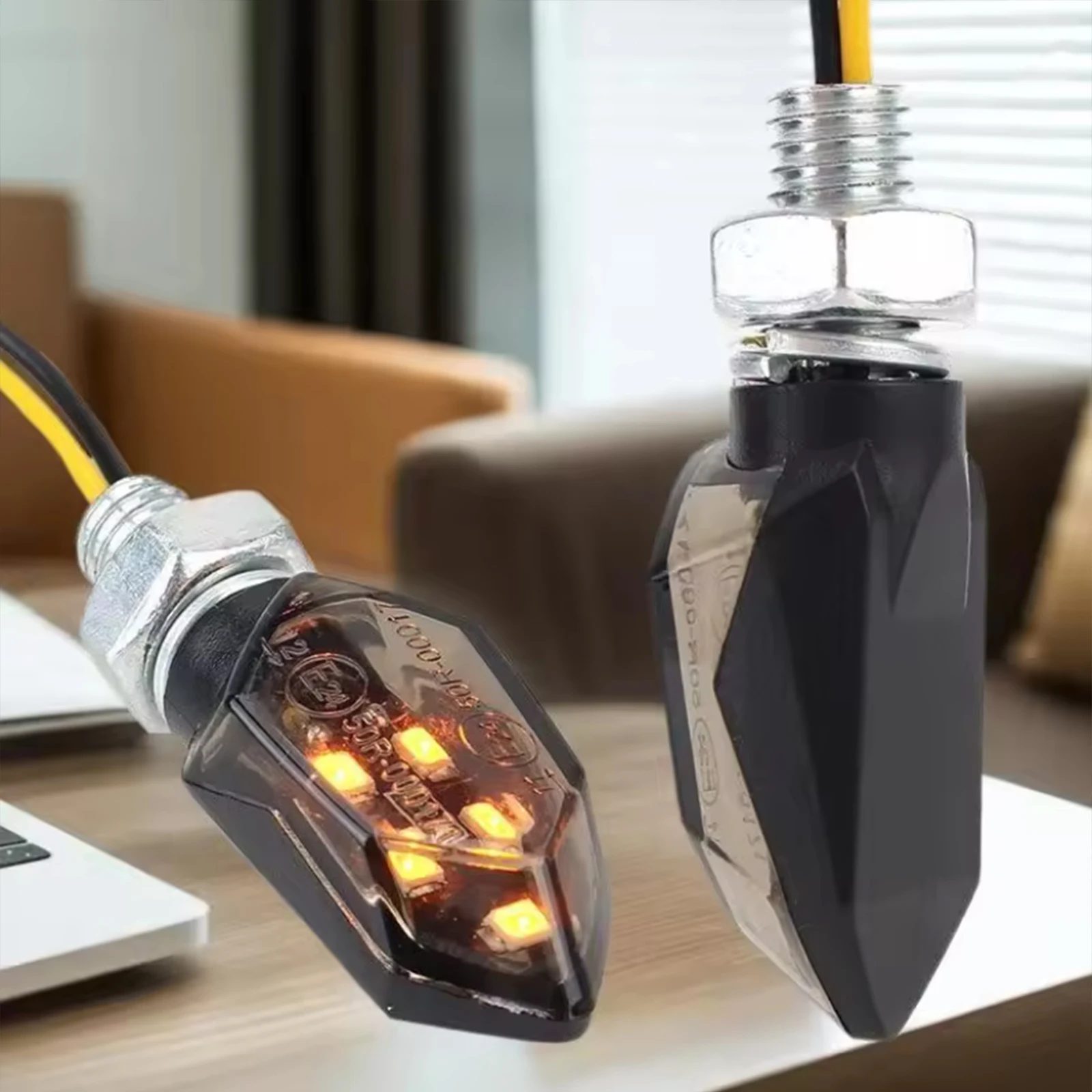 

2Pcs Super Bright Motorcycle LED Turn Signal Light Mini Universal Led Motorbike Lamp Amber Blinker LED Indicators Light