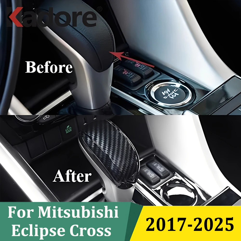 For Mitsubishi Eclipse Cross AT 2017 2018 2019 2020 2021-2025 Gear Shift Box Cover Trim Style Sticker Frame Car Accessories