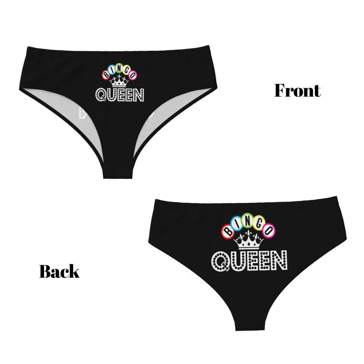 Custom Womens Hot Game Bingo Brief Panties Female Stretch Underwear Underpants