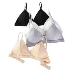 Women Cotton Bras Push Up Bralette Solid Color Sexy Lingerie Seamless Brassiere Female Wire Free Underwear Girls Simple Bras