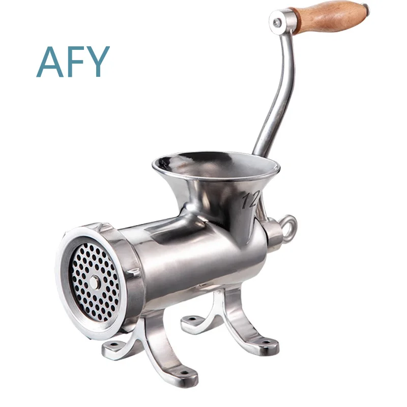32# Stainless Steel Manual Pulley Meat Grinder Mincer for Dogs Animals People Kitchen Use Beef Pepper Grinding Machine Food