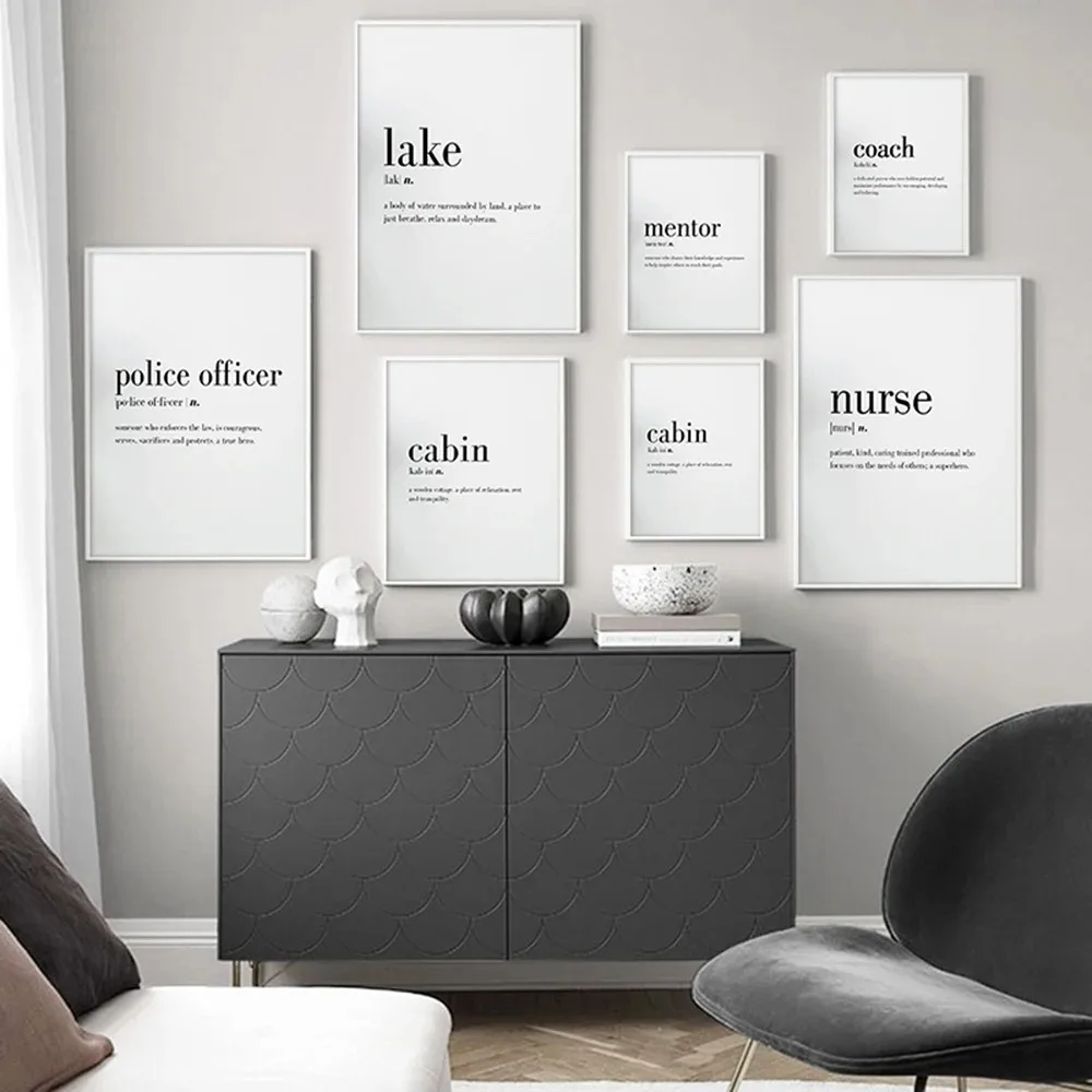 Home Police Nurse Lake Family Definition Quotes Posters And Prints Art Canvas Painting Wall Pictures For Living Room Decor