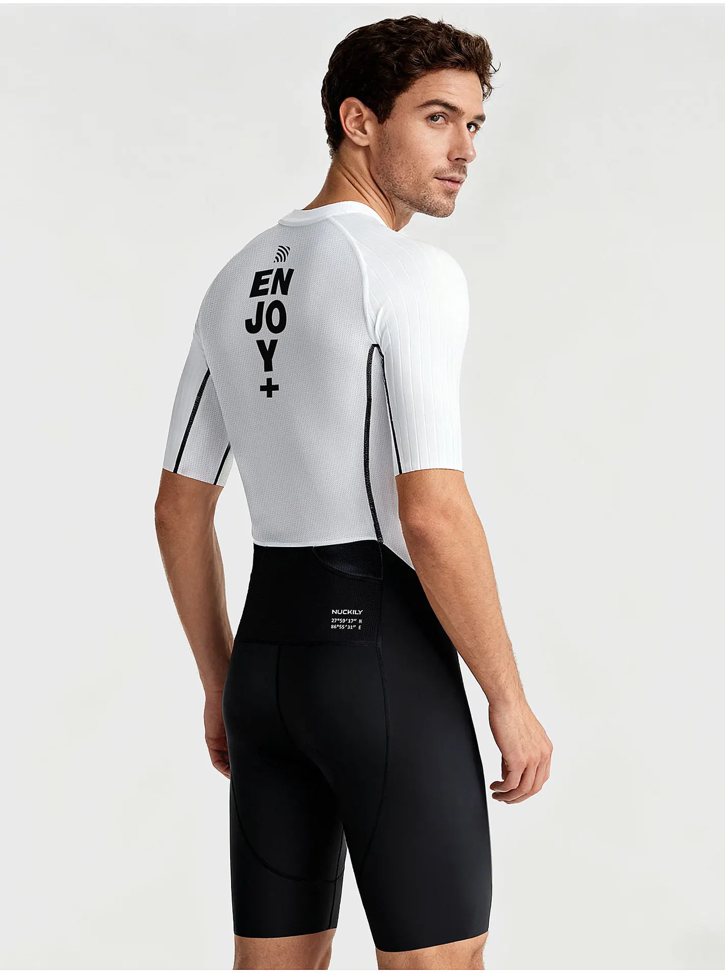 NUCKILY Herren Triathlon-Anzug Ironman Trisuit Ärmellos Radfahren Laufen Schwimmen Einteiliger Kompressionsanzug Schnelltrocknend Aero Rennanzug Pro – Detail 19