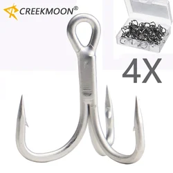 Saltwater Strong Treble Hooks 20Pcs/box Large Size 4X Triple Fishing Hooks for Big Game 1#-8# for Trout Bluefish Salmon Kingfish