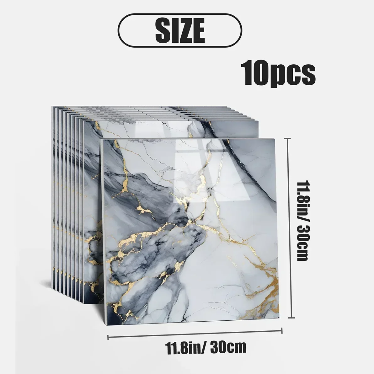 10-50PCS Imitation Marble 3D Ceramic Tile Wall Renovation Decoration Sticker Waterproof Self-adhesive Homeelf-adhesive Wallpaper view 6