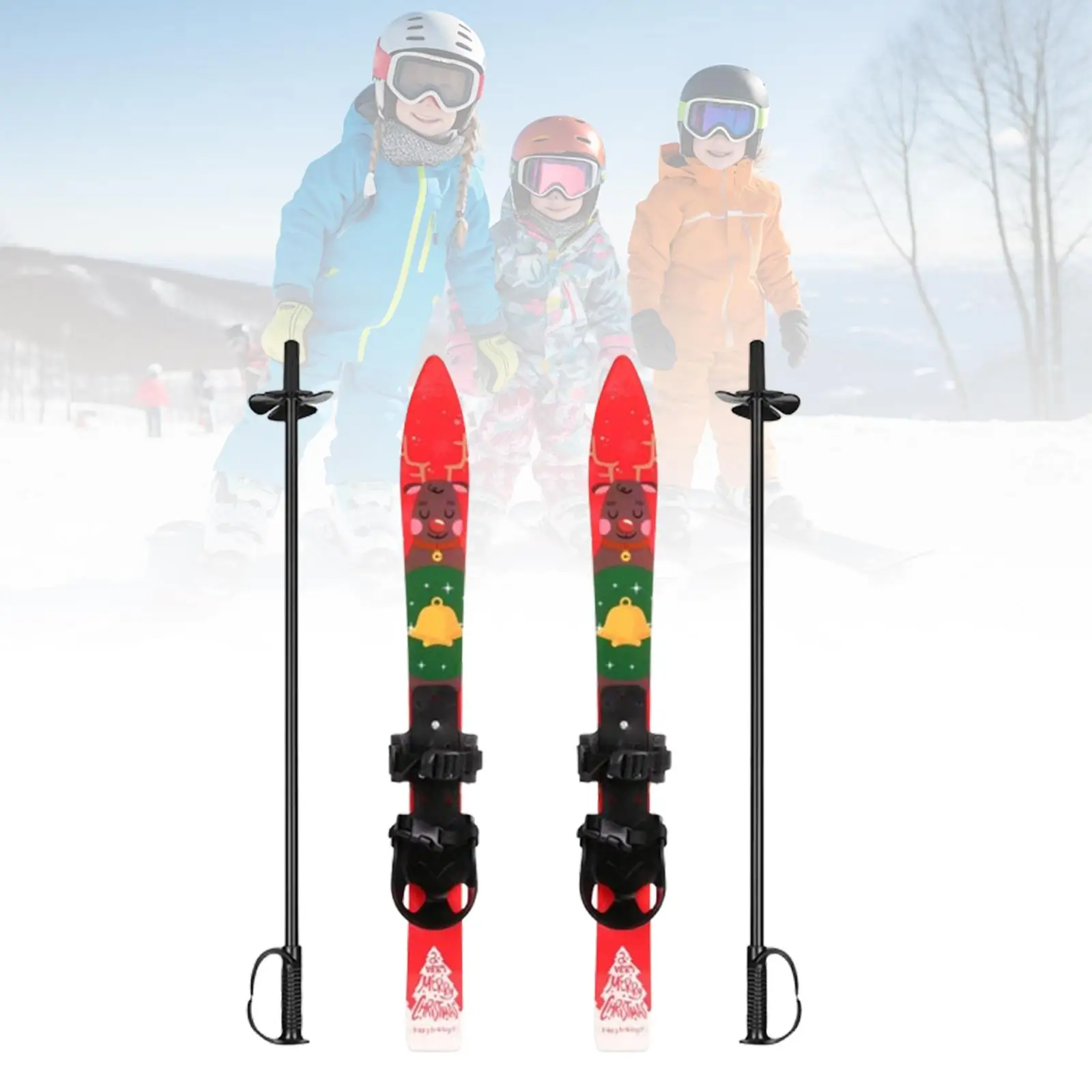 Skiblades Snowblades and Poles Kids with Bindings Snow Board Children Boys Girls