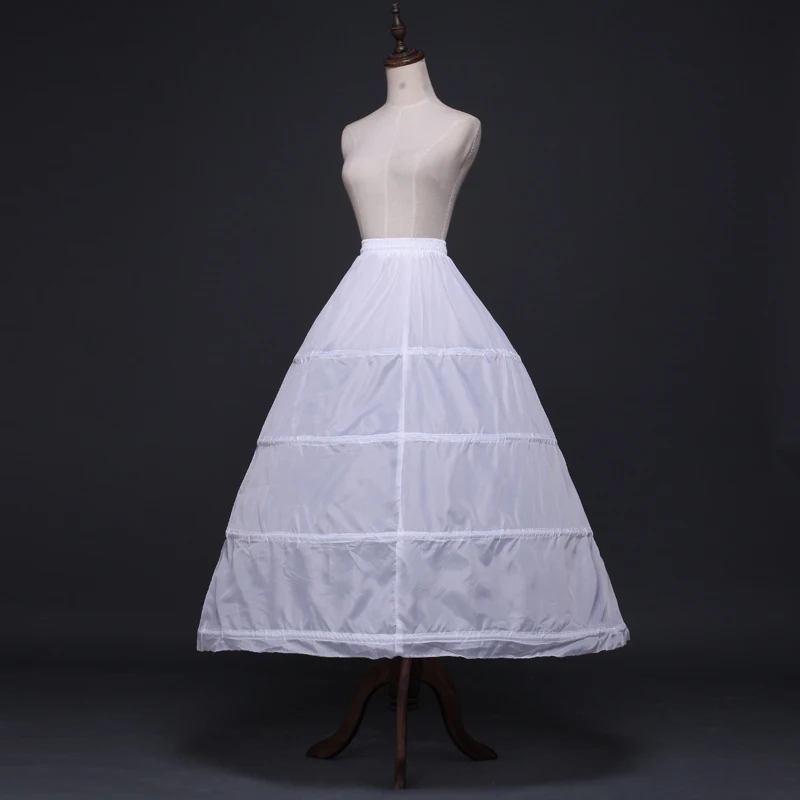 Neue Weiße Elastische Bund Weiß 4 Hoops Petticoats für Hochzeit Kleid Günstige Cerceau Robe Großhandel