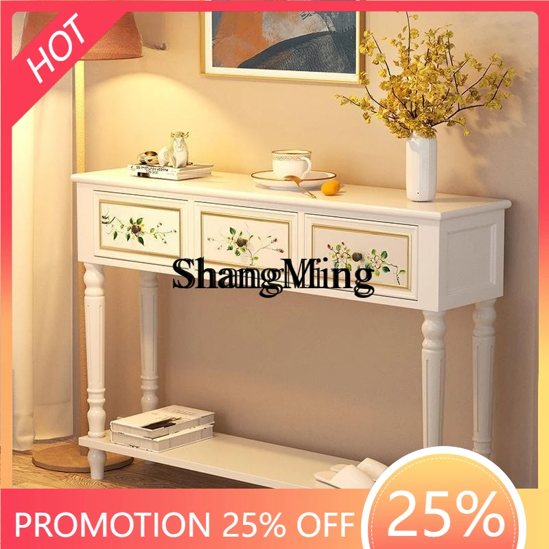 

SM wood storage entrance table entry living room entrance cabinet wall decorative cabinet facing the door long table