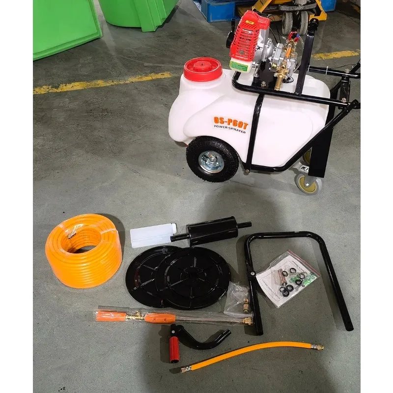Pulvérisateur de puissance de moteur solin 50L ga OS-P60T pulvérisateur de jardin haute pression avec pompe, tuyau et pulvérisateur agricole de moteur