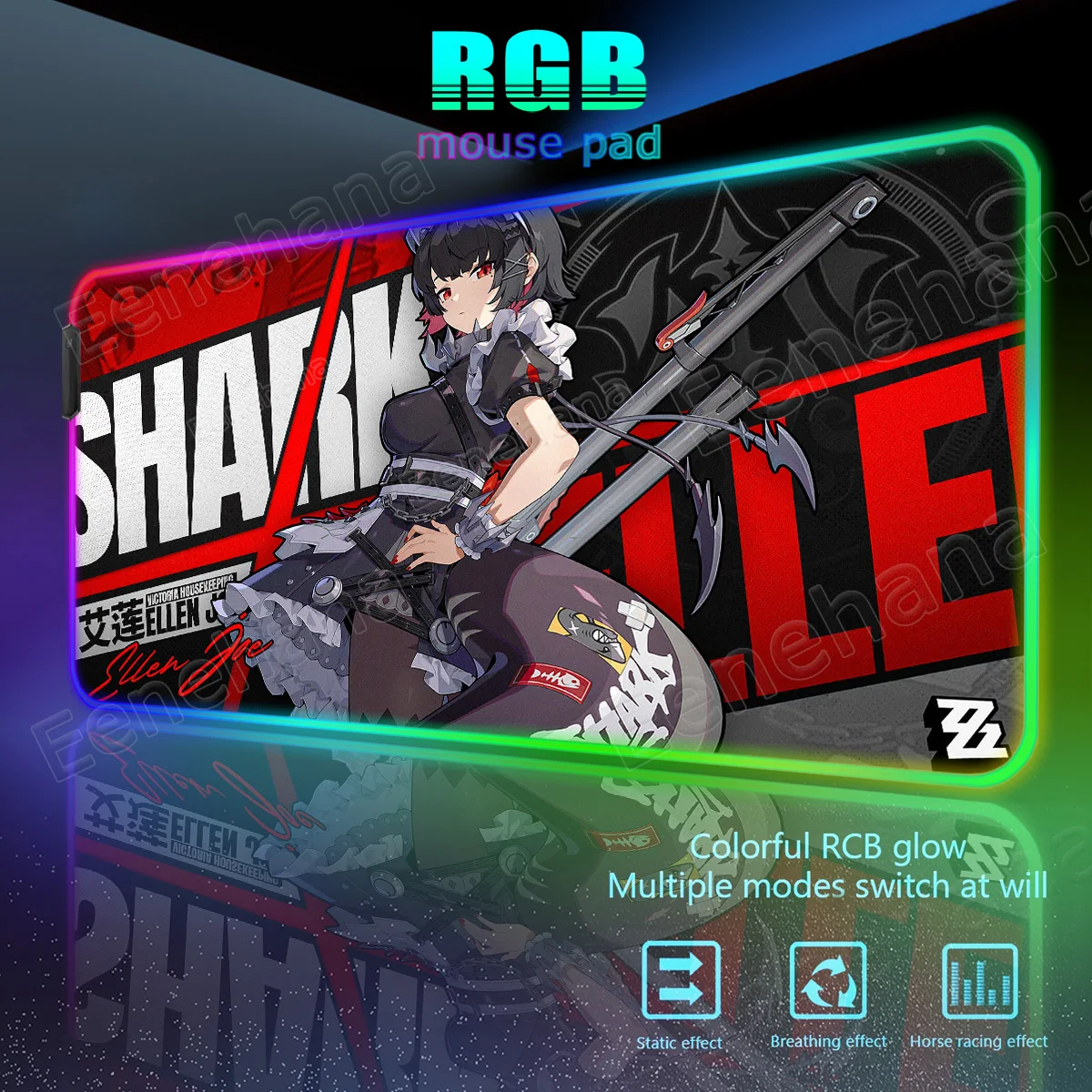 

RGB Zenless Zone Zero Large PC Gaming Mouse Pad Computer Accessories Carpet LED ZZZ XXl Keyboard Extended Pad Backlight Desk Mat