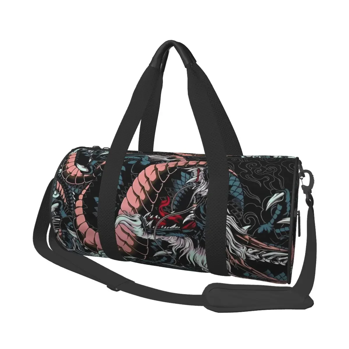 

Japanese Dragon Sports Bags Cool Kawaii Swimming Gym Bag with Shoes Graphic Handbags Male Female Pattern Waterproof Fitness Bag