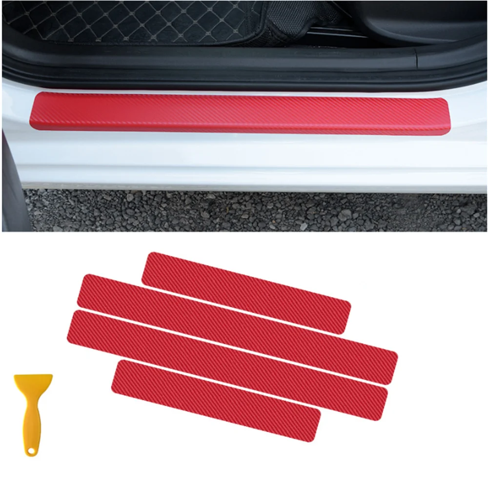 Car carbon fiber threshold sticker for Mitsubishi ASX Endeavor Expo Montero Galant Grandis Lancer Mirage