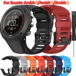 for SUUNTO Ambit 1 2 3 2R 2S Sport Watch 24mm Silicone Band Bracelet Belt with Screws and Screwdriver Men's Watch Accessories