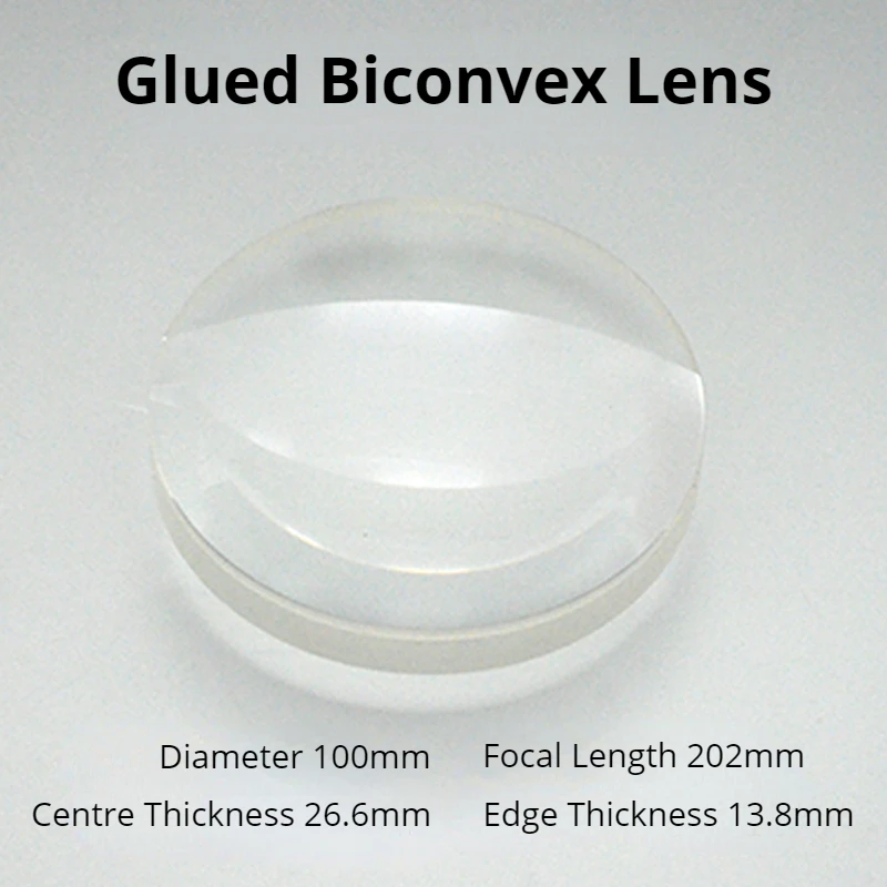 

Diameter 100mm F202 Optical Glass Achromatic Doublet Double Convex Lens DIY Astronomic Telescope Objective Lens Biconvex