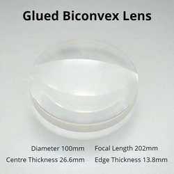 Diameter 100mm F202 Optical Glass Achromatic Doublet Double Convex Lens DIY Astronomic Telescope Objective Lens Biconvex