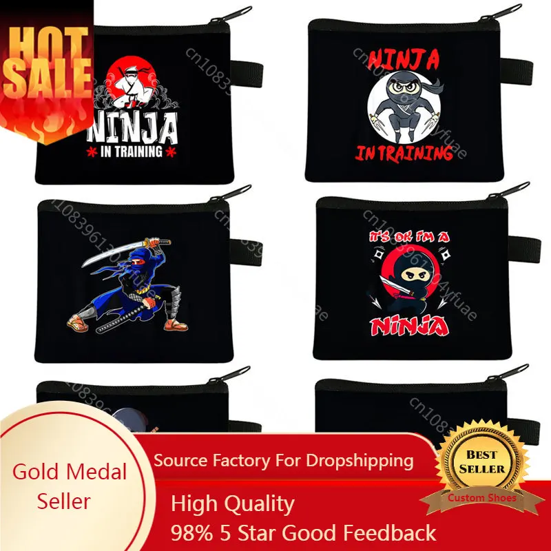 Cartoon Ninja In Training Coin Purse Boys Wallet Taekwondo Karate Change Money Bag Kids Kawaii Purse Small Handbag Zipper Pouch