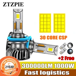 ZTZPIE 300000LM 6000K HB3 HB4 9005 9006 H1 H7 H4 H11 Bulb Canbus Led Lamp 30 PCS CSP Car Headlight Fog Light 1000W