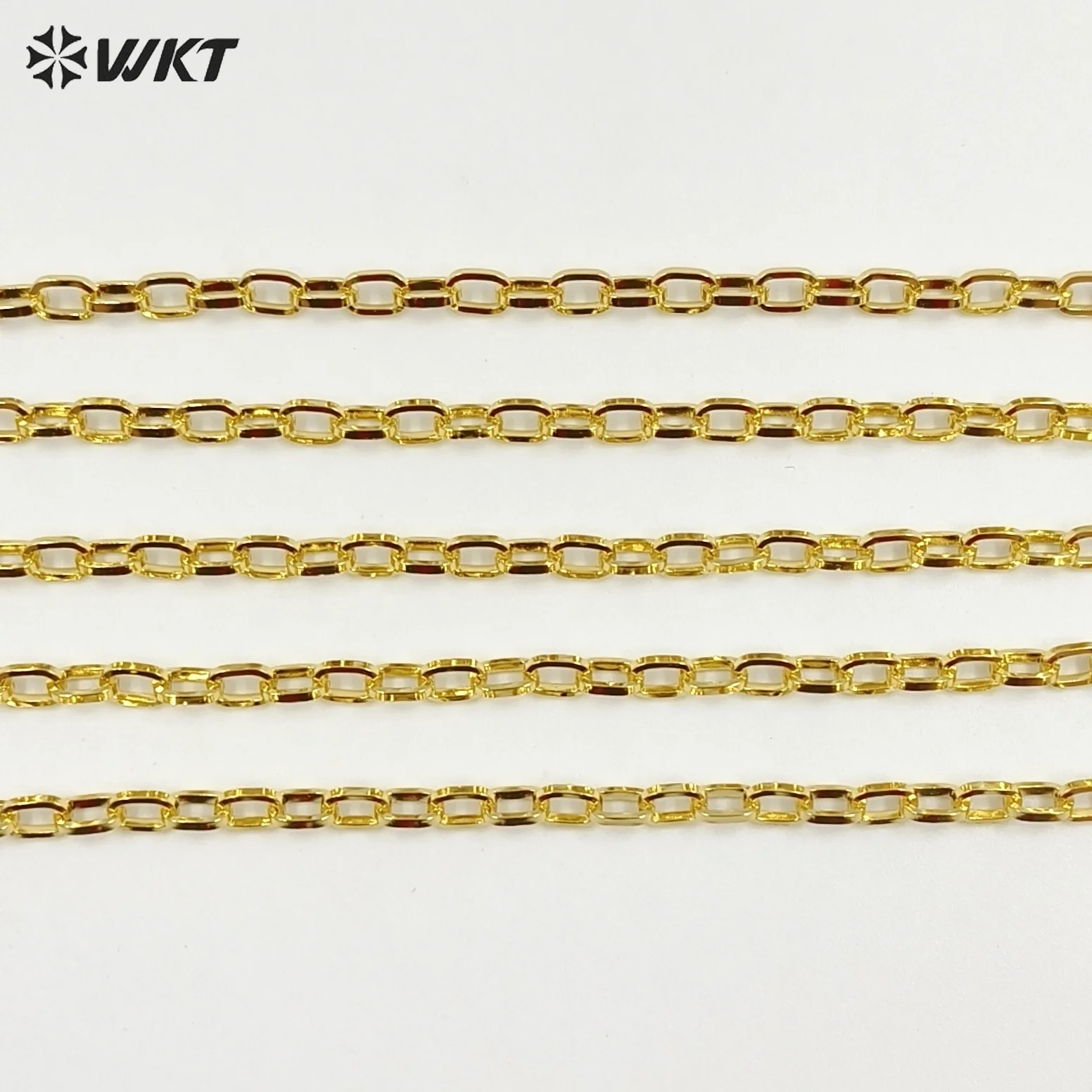 WT-BC177 Popular Fashion Loose Chain Simple Zinc Alloy With Gold Plated Brass Chain For Bracelet & Necklace Jewelry Making