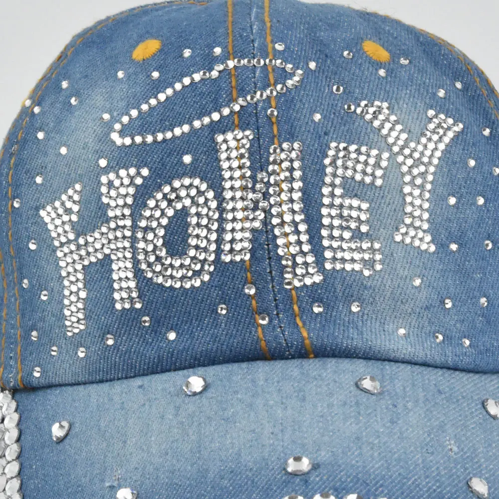 Shiny Heart Star Letter HONEY Baseball Caps High Quality Hip Hop Women Men Casual Strapback Cap Outdoor Party Shipping Sport Hat