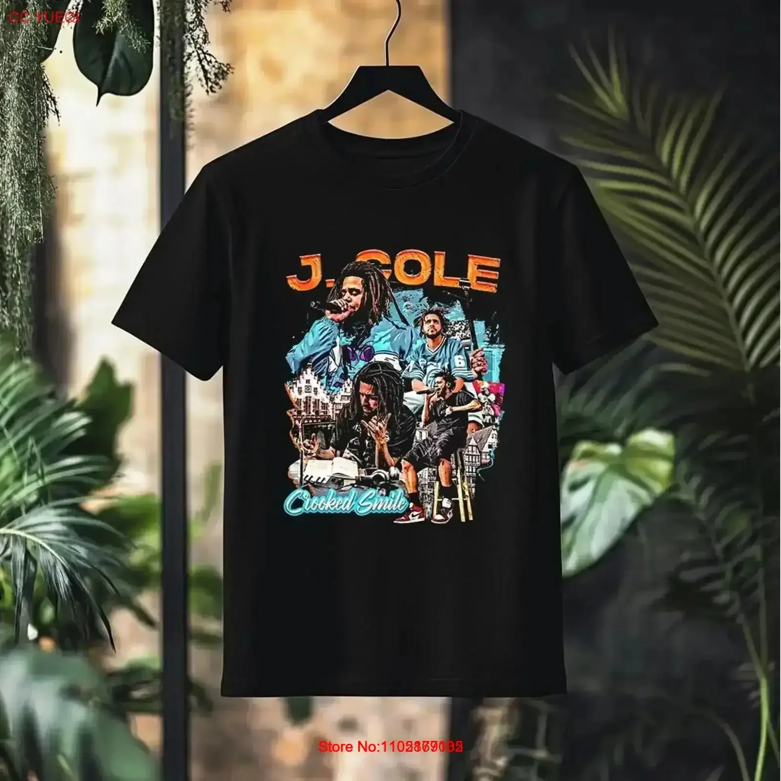 J C0le Crooked Smile Summer T Shirt for Fan Hip Hop Conscious Rap vintage Washed Breathable Stretched Soft Casual vintage