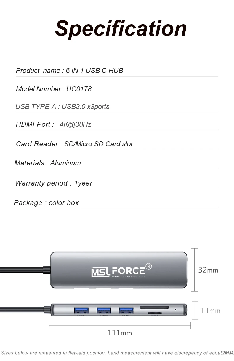 Hub usb tipo c da 3.0 a usb a adattatore porte multiple con lettore di schede hdmi 4k per Imac Ipad Mac mini Macbook dell thunderbolt hub