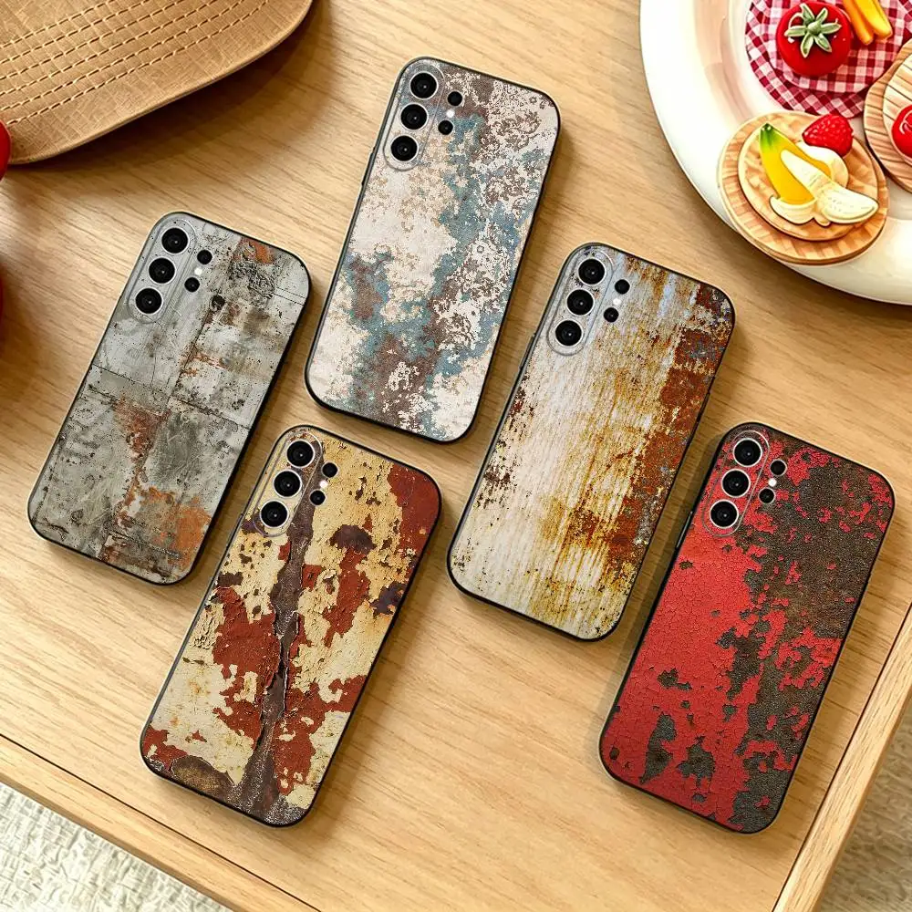 Industrial Style Rusty  Phone Case For Samsung S25,S24,S21,S22,S23,S30,Ultra,S20,Plus,Fe,Note,10,9,5G Black Cover