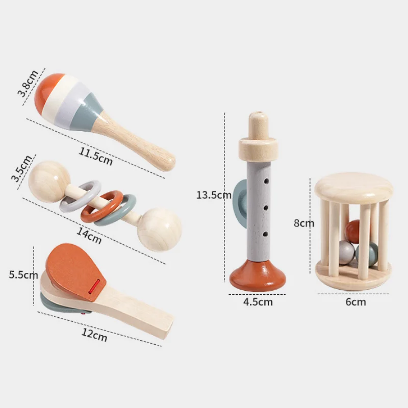 5 pçs instrumentos musicais do bebê brinquedos de música de madeira para crianças 2 a 4 anos de idade montessori cedo sensorial educacional crianças presentes