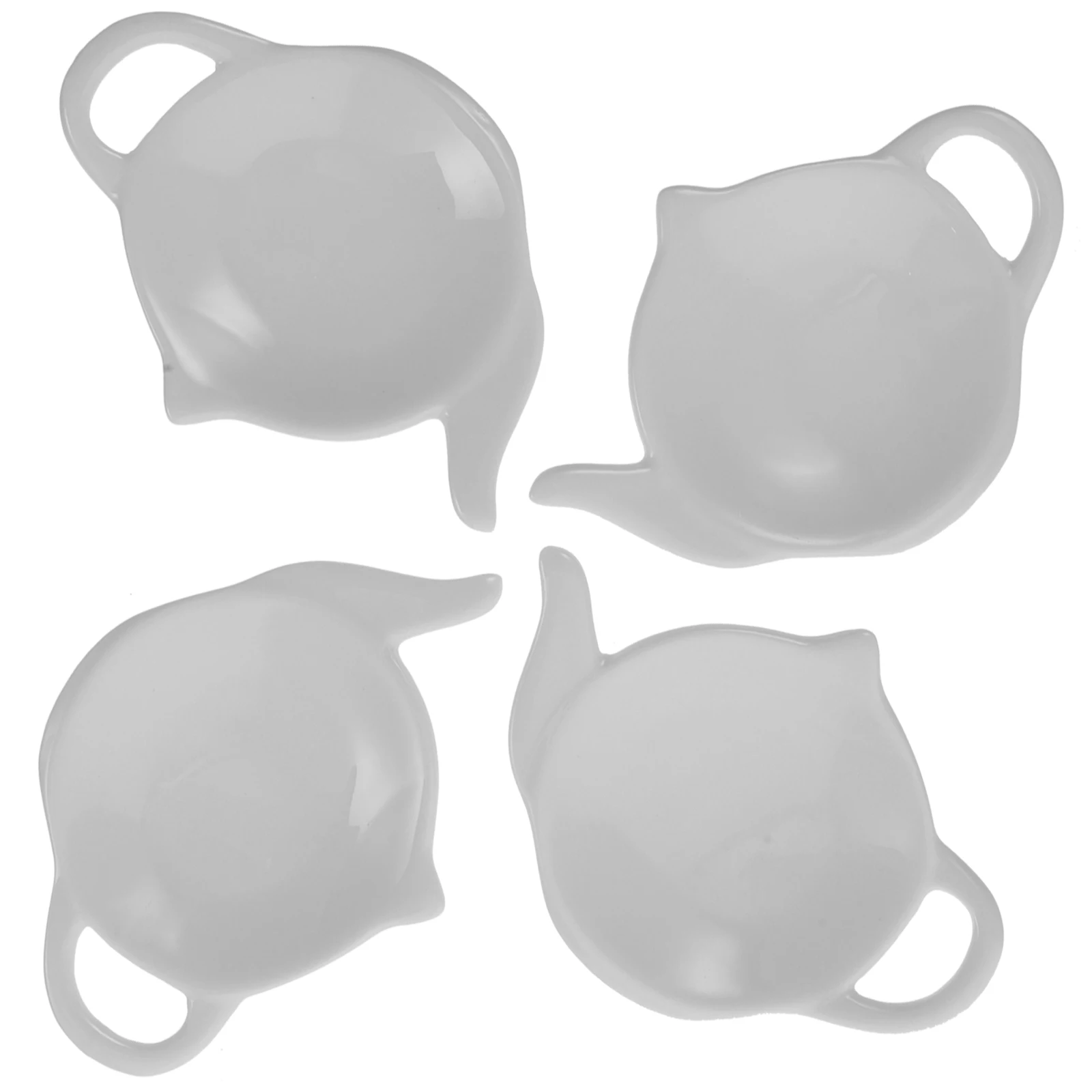 

4 Pcs Tea Bag Saucer Creative Accessories Teabag Dish Rest Platter Ceramic Holder White Travel