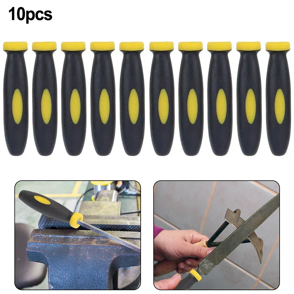 10Pcs Rubber Files Handles Woodworking Files Supplies 2.36Inch 3mm Hole Diameter Quickly Installed Hand Tools