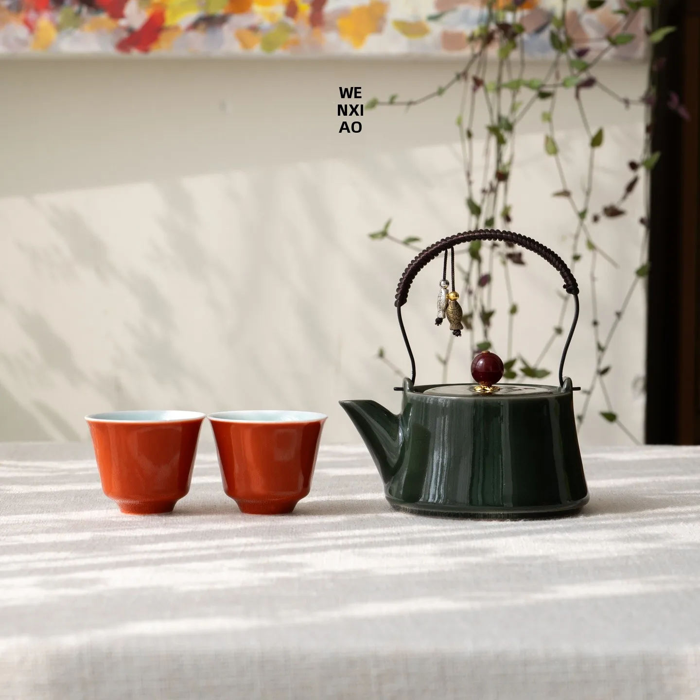 

Wen XiaoCheng Brother Kiln Tea Pot Ancient Red Glaze Small Elegance Cup Office Workstation Tea Brewing Device Tea Pot Tea Cup