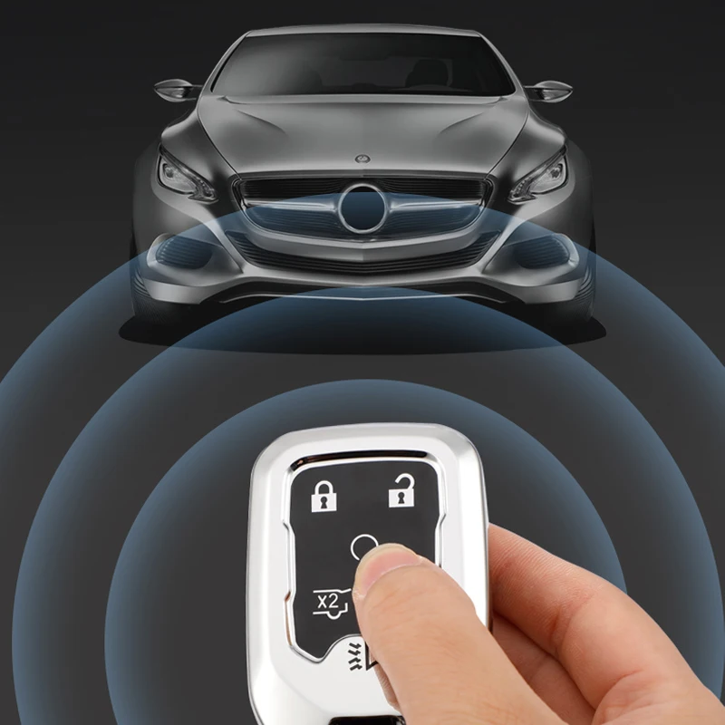 6 Buttons Soft TPU Car Key Cover Case For Chevrolet 2015 2016 Gmc Yukon Suburban Tahoe Smart Auto Accessories Key Ring
