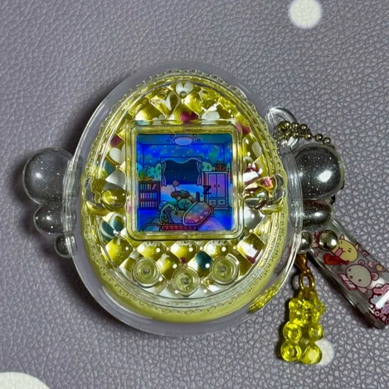Clear Protective Case For Tamagotchi Id Idl Meets Mix Waffle Lace Pattern Shockproof Transparent Shell Cover