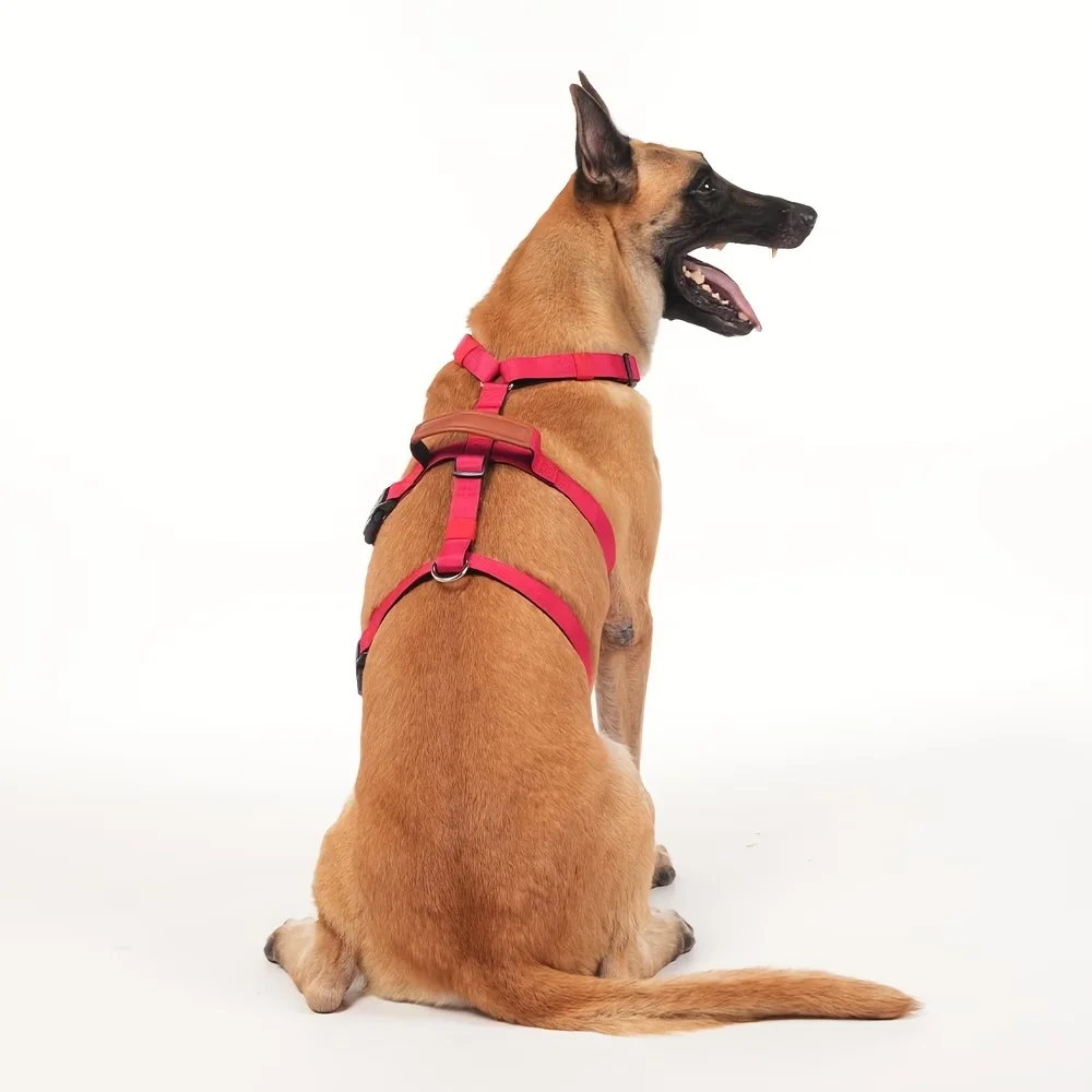 Strapazierfähiges Nylon-Geschirr für mittelgroße bis große Hunde, ausbruchsicheres Hundegeschirr, weich, bequem, atmungsaktiv und nicht stickig, D – Detail 6